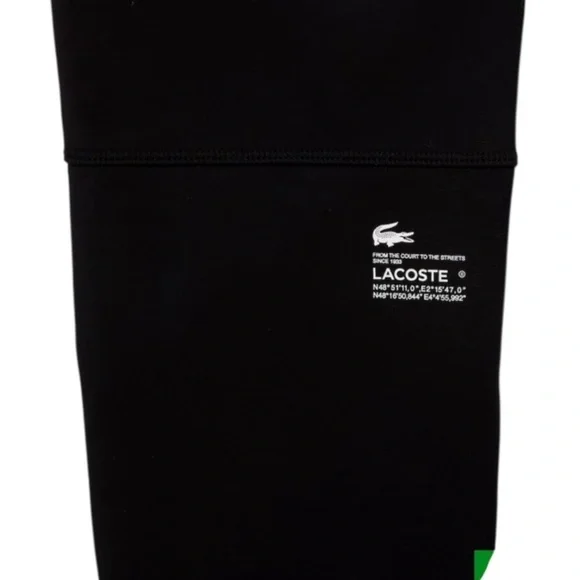 NWT Lacoste Womens Organic Cotton Jogger Sweatpants Black/Green Detail Orig $160 - Picture 3 of 16